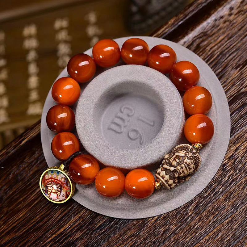 EverestArtstudios Reclaimed Turtle Round Bead Charm Bracelet