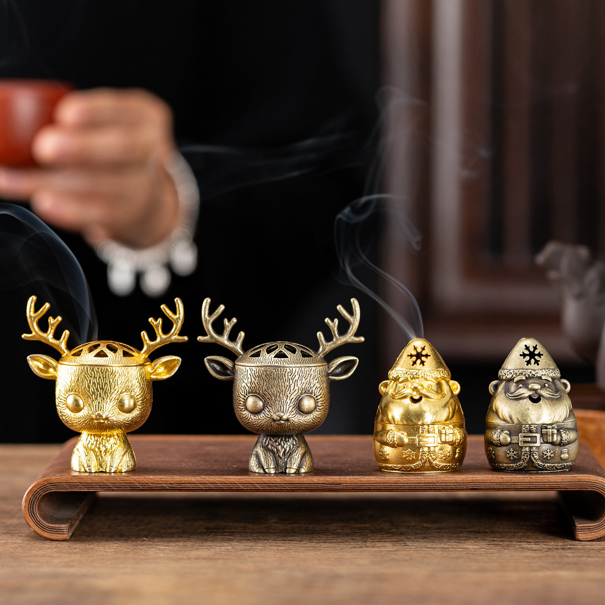 Mini brûleurs encens Élan Père Noël