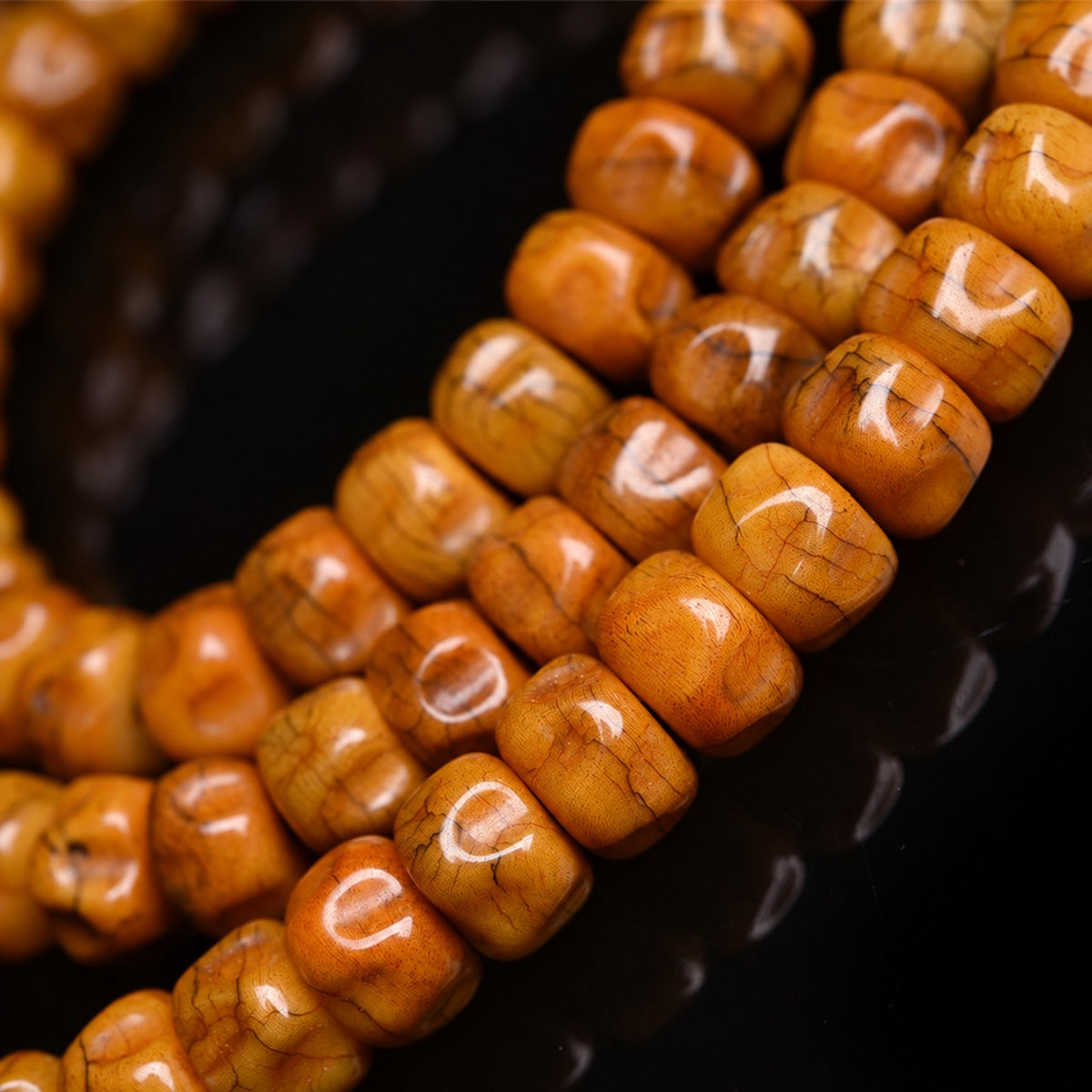 EverestArtstudios Natural Camel Bone and Passion Seed 108-Bead DIY Strand