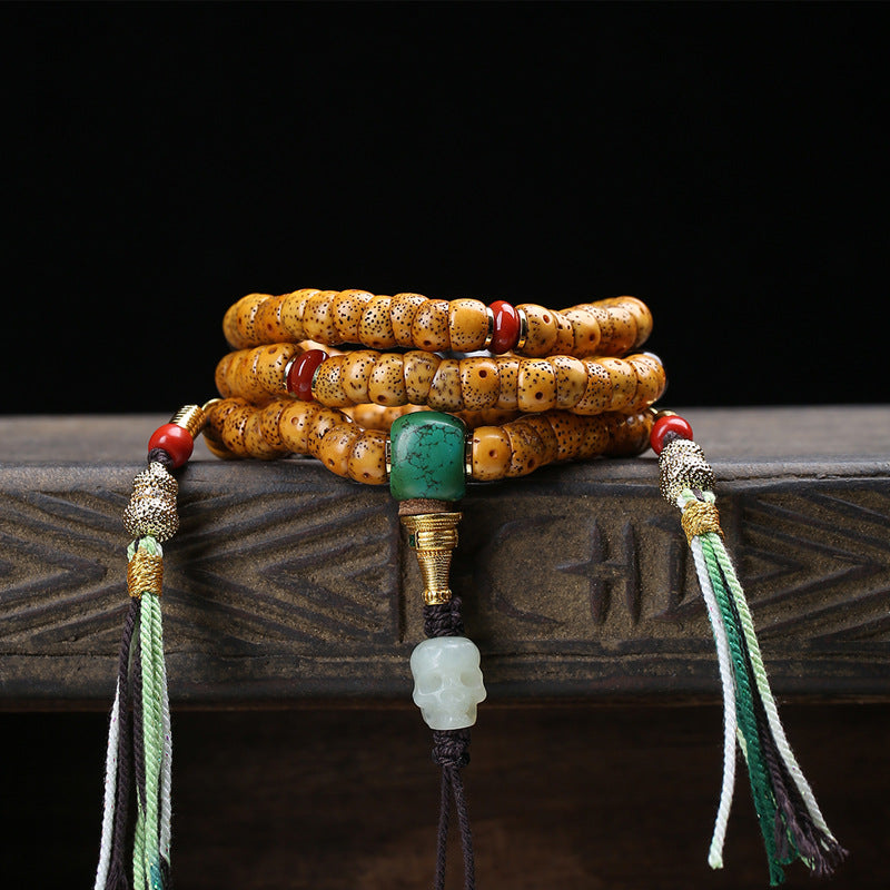 Natural Star and Moon Bodhi Child Large Intestine Beads 108 Buddha Beads Plate Play Beaded Obsidian Coconut Turquoise Agate Accessories