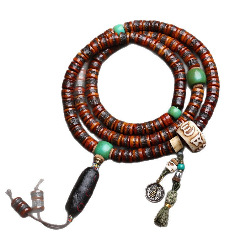 Tibetan return bone 108 bucket beads Wenwan Buddha beads rosary beads Jarah Hula pendant yak bone Dumby side hanging accessories