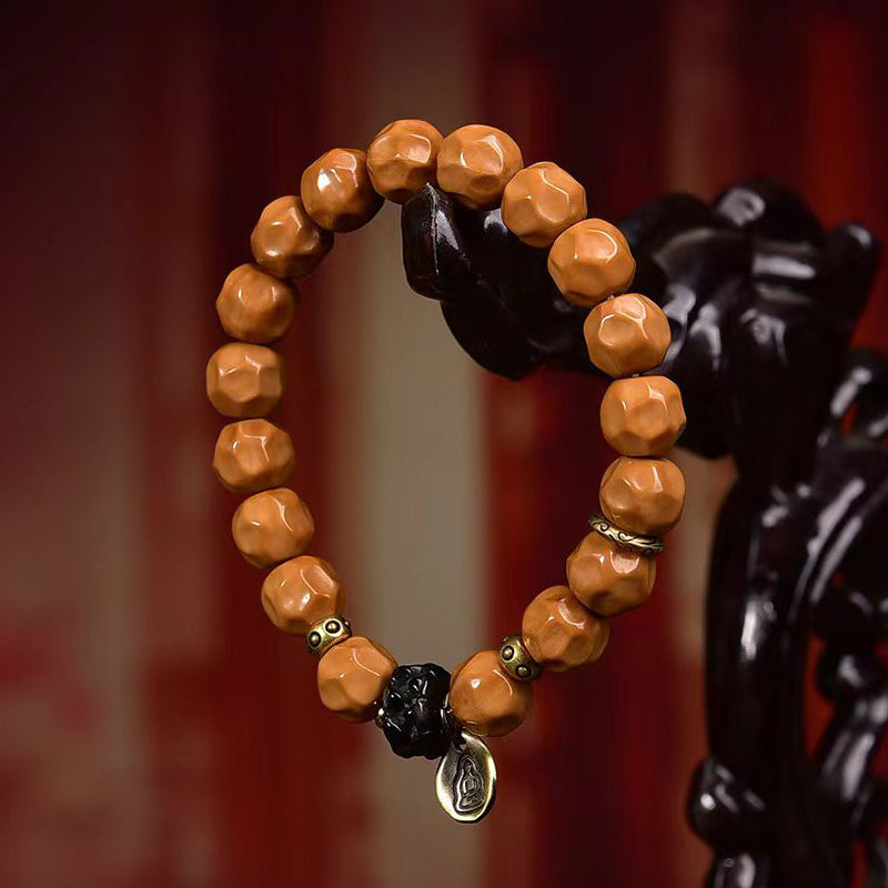 EverestArtstudios Monkey Head Bodhi Seed Agate Accent Bracelet