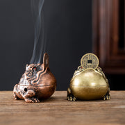 Incensario Sapo Dorado de Prosperidad