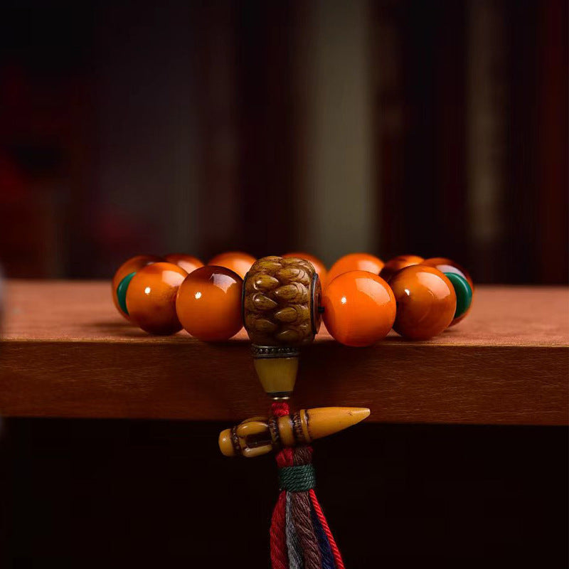 EverestArtstudios Reclaimed Turtle Textured Round Bead Bracelet