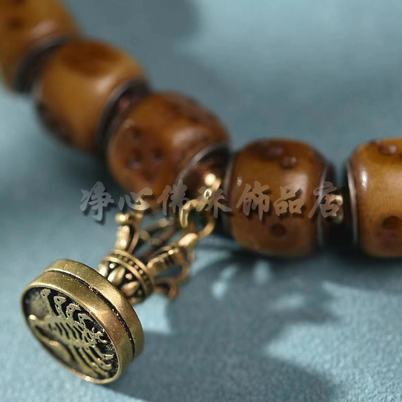 EverestArtstudios Camel Bone Dice Bead Tassel Bracelet