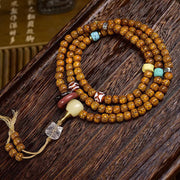 EverestArtstudios Natural Hainan Xingyue Bodhi Red Agate Turquoise 108-Bead Mala
