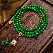 EverestArtstudios Tibetan Horn-Look 108-Bead Mala with Agate and Bone Accents