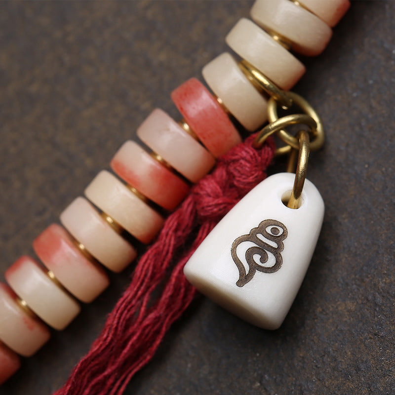 Natural half-blood camel bone plate beads 108 Buddha beads rosary beads plate play beaded feeder coconut pedicle return bone copper accessories