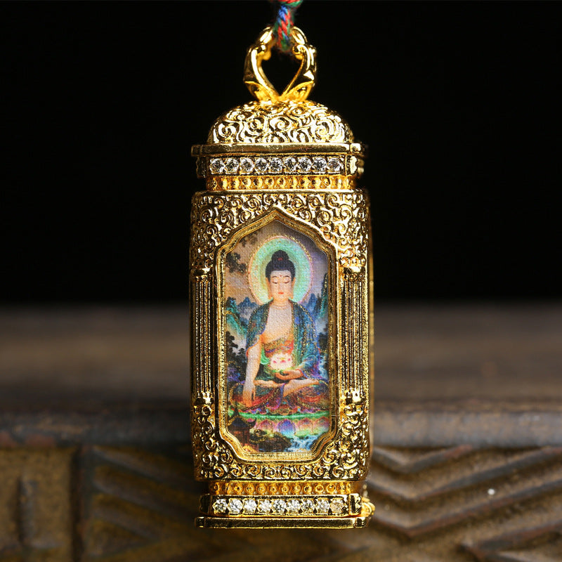 Natural Star and Moon Bodhi Sub-bucket Beads 108 Buddha Beads Wenwan Four-sided Small Thangka Pendant Agate Gawu Box Accessories