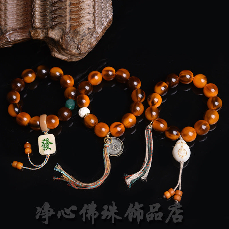 EverestArtstudios Yak Horn Round Bead Antler Accent Bracelet