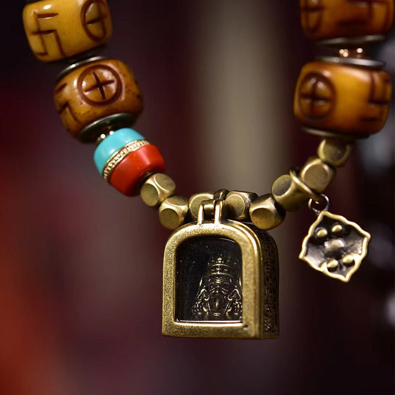 EverestArtstudios Camel Bone Auspicious Symbol Ghau Charm Bracelet