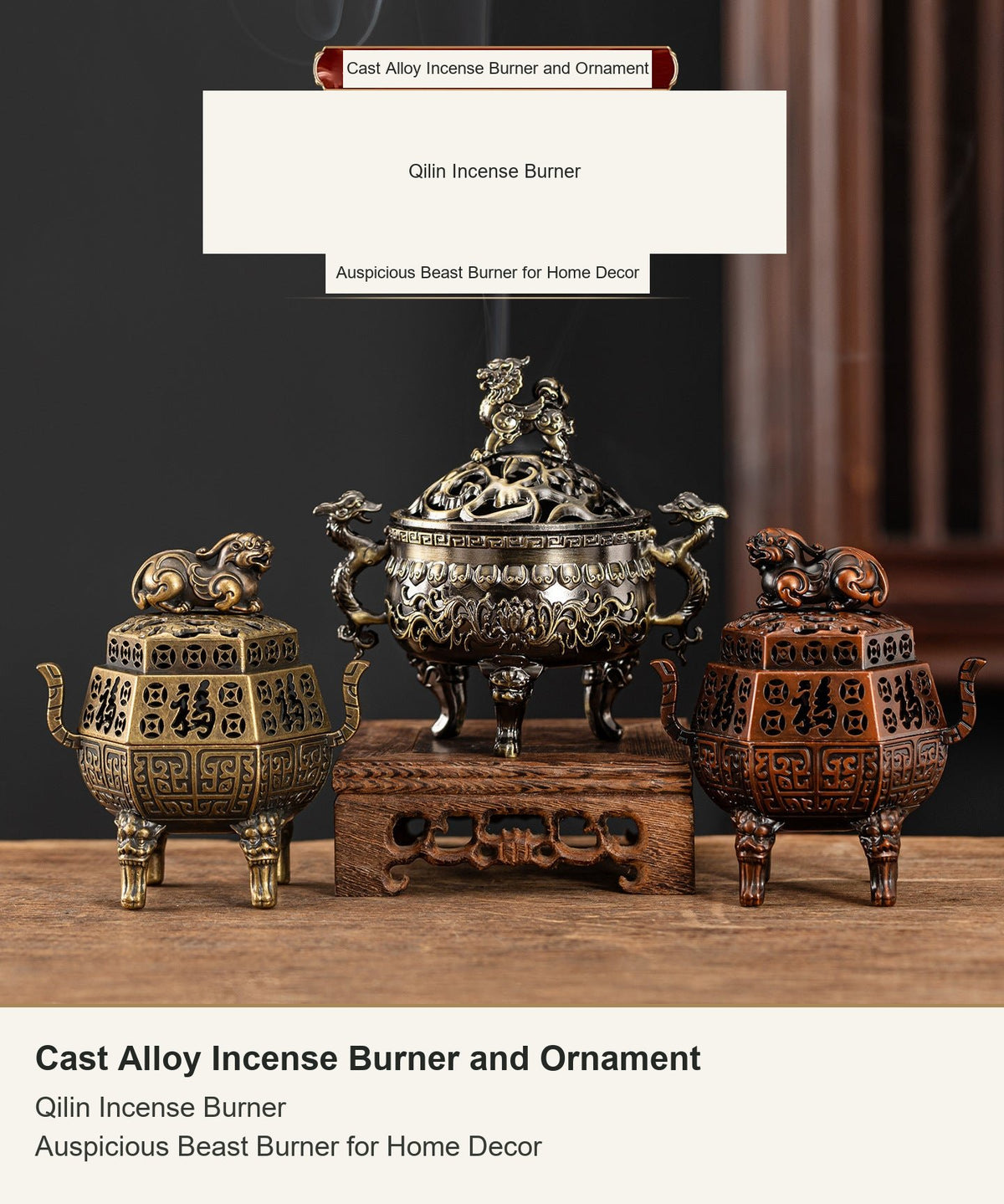 Cast Alloy Incense Burner and Ornament