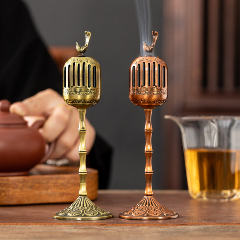Famous palace lamp stove, no sticky powder, small auspicious cloud sandalwood plate incense burner, household aromatherapy burner, desk tea ceremony ornament