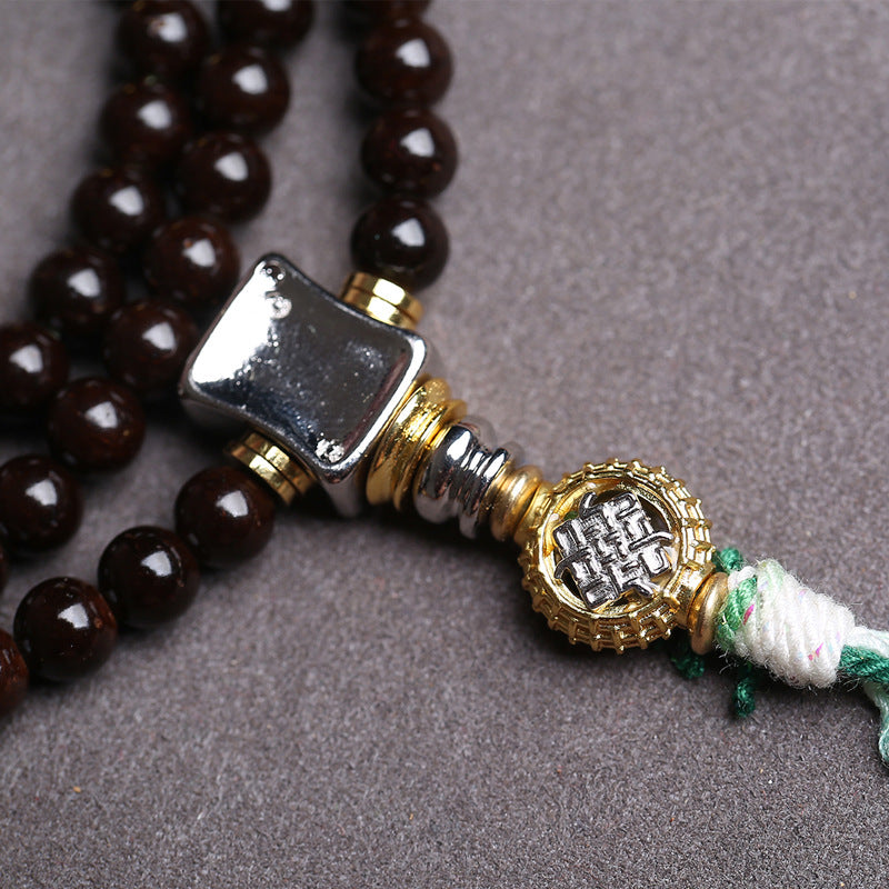 Natural primary color coconut pedicle 108 beads plate play beaded multi-circle bracelet sweater chain agate inlaid clip accessories