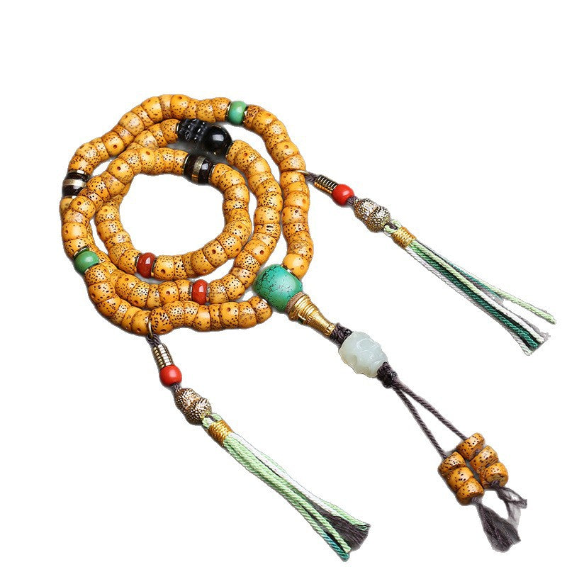 Natural Star and Moon Bodhi Child Large Intestine Beads 108 Buddha Beads Plate Play Beaded Obsidian Coconut Turquoise Agate Accessories