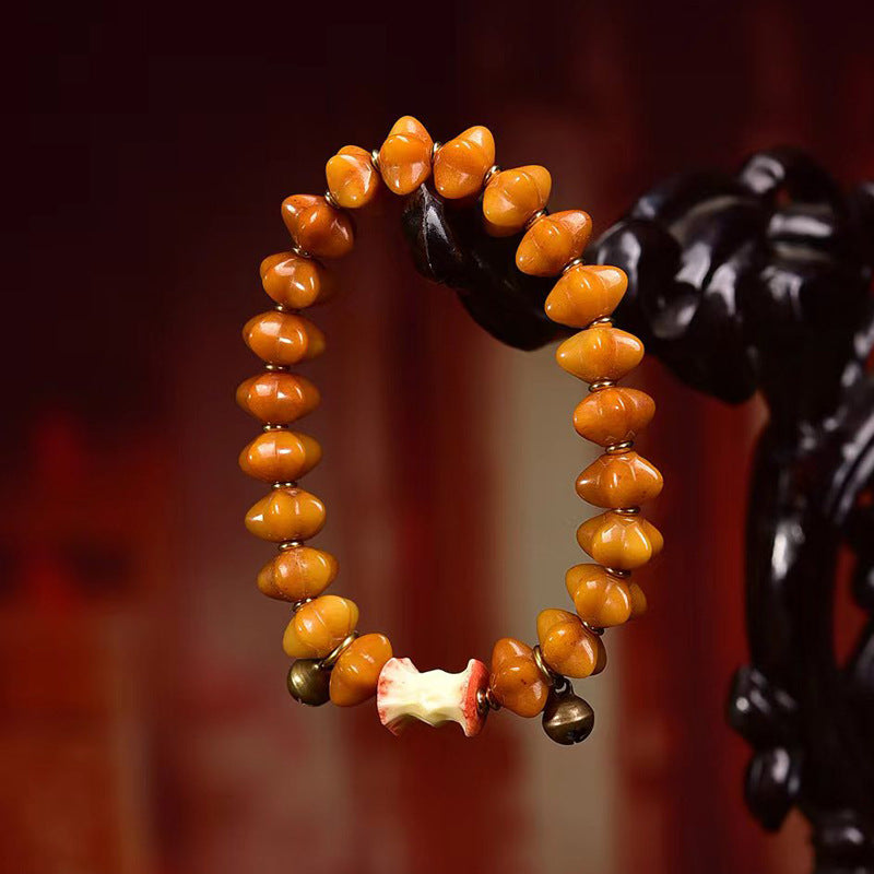 EverestArtstudios Yak Bone Star Bead Turquoise Accent Bracelet