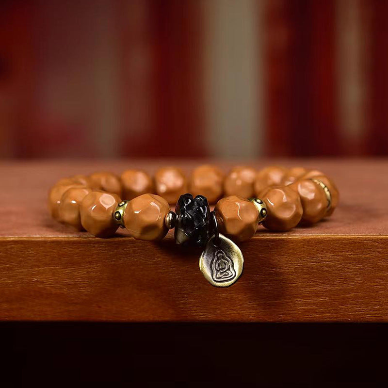 EverestArtstudios Monkey Head Bodhi Seed Agate Accent Bracelet