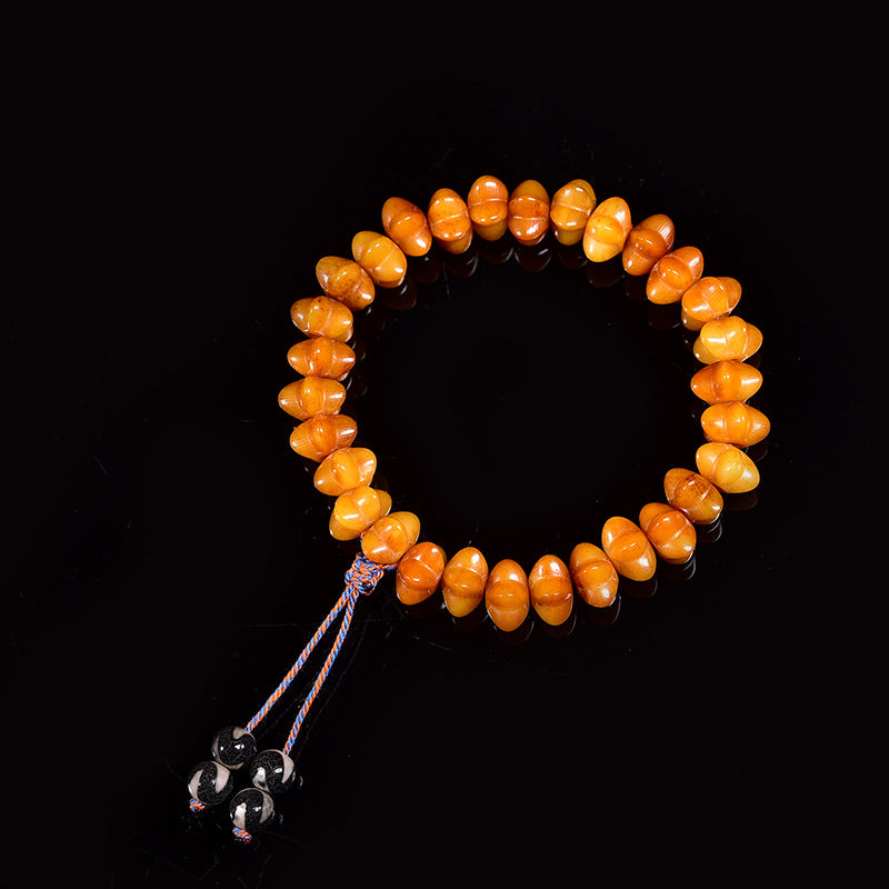 EverestArtstudios Camel Bone Dzi-Style Inlay Charm Bracelet