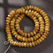 EverestArtstudios Aged Camel Bone Inlaid Abacus-Bead 108-Bead DIY Strand