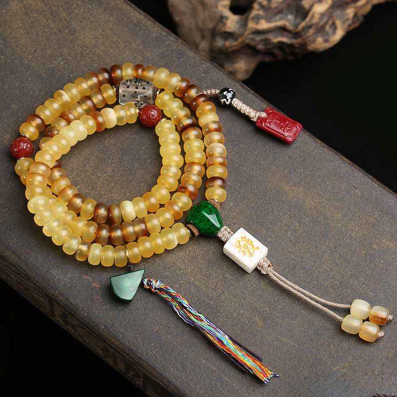 Natural mountain turtle golden armor plate beads 108 Buddha beads multi-ring bracelet cinnabar safe agate paper beads accessories