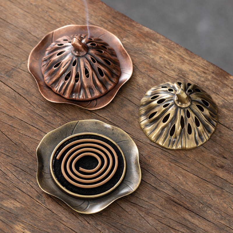 Creative lotus pod aromatherapy burner Zen plate incense burner Household indoor lotus incense burner incense holder agarwood sandalwood incense burner