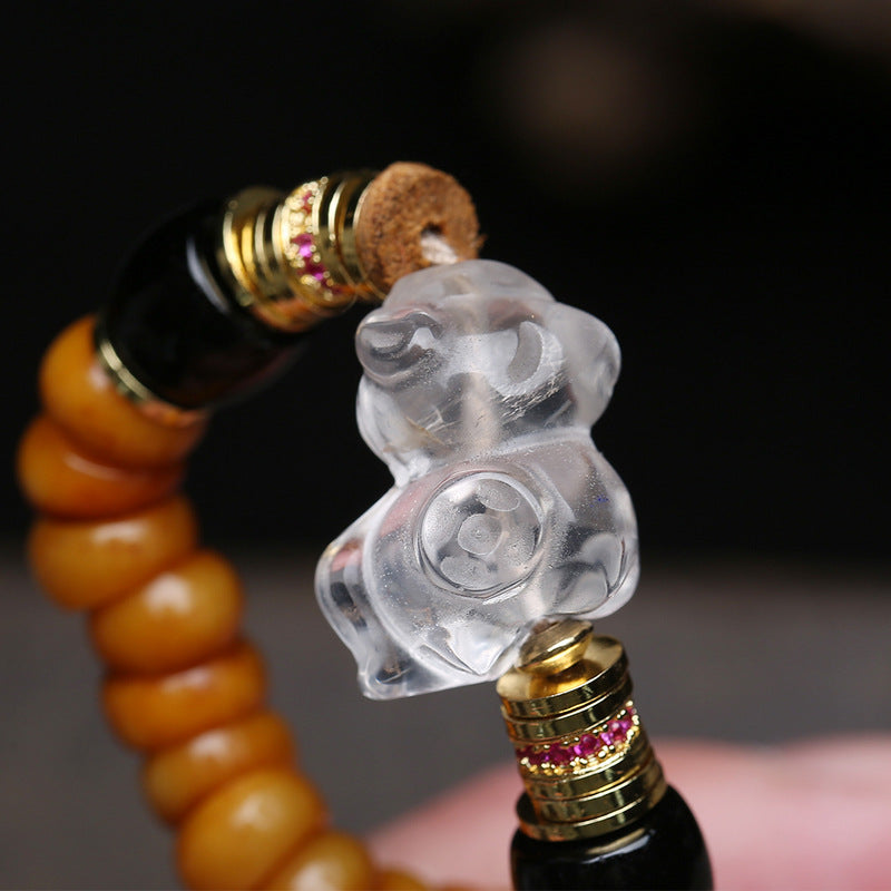 Tibetan return bone large intestine beads 108 Buddha beads neck hanging Tibetan Wenwan Croxin camel bone agate accessories