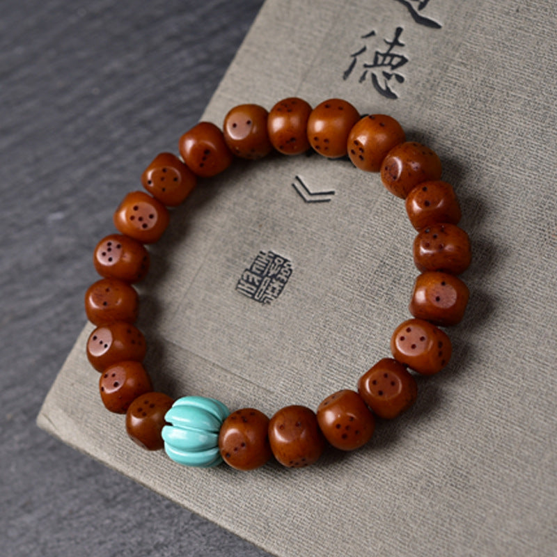 EverestArtstudios Camel Bone Carved Dice Bead Bracelet Collection