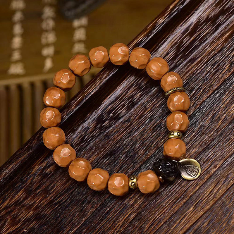 EverestArtstudios Monkey Head Bodhi Seed Agate Accent Bracelet
