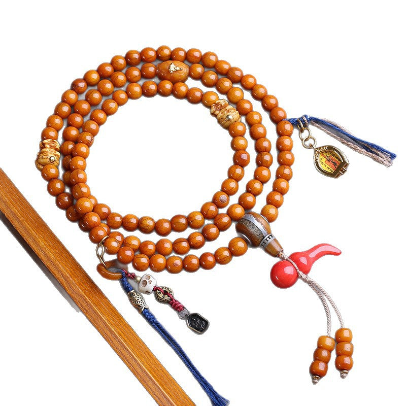108 round beads of Tibetan returned camel bone, Buddhist beads, rosary beads, warehouse, Tangkagawu box, side hanging yak bone accessories.