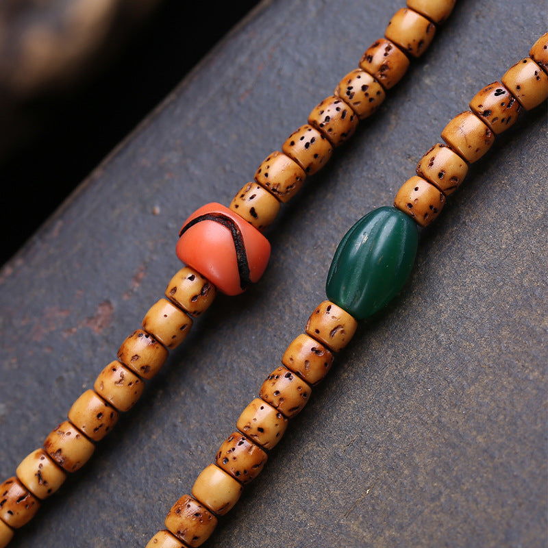 Tibetan Wenwan Buddha Beads 108 Old Seeds Star Moon Bodhi Sub-bucket Beads Rosary Beads Phoenix Eye Bodhi Material Agate Accessories