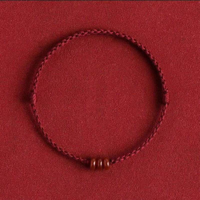 Buddha Stones Minimalist Red Agate Abacus Bead Protection Bracelet Anklet