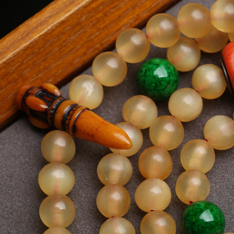 108 Buddha beads in natural Tibetan areas, multi-circle bracelet feeder, agate return bone accessories, Wenwan neck hanging jewelry.
