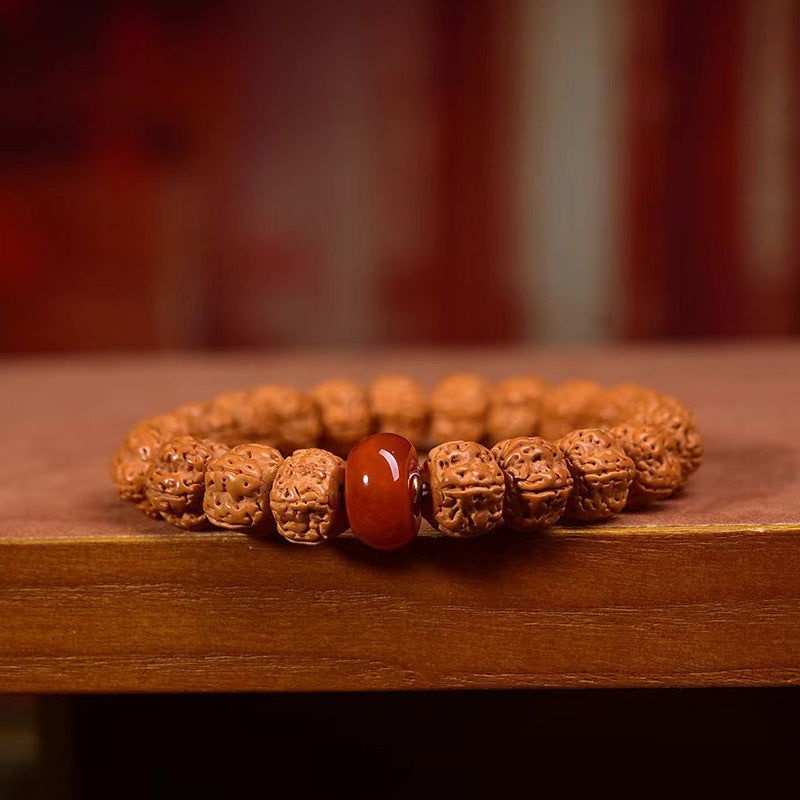 EverestArtstudios Vajra Bodhi Seed Agate Accent Bracelet