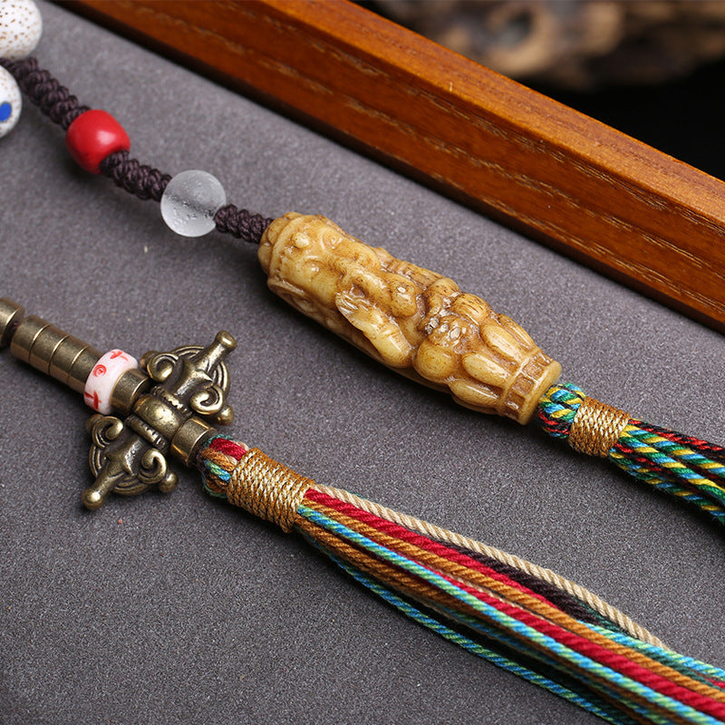 Natural Star Moon Bodhi Zi Duobao inlaid with 108 Buddha beads diagonally hung Wenwan large lacquer beads glazed olive core accessories