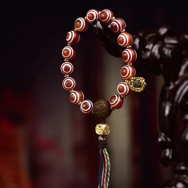 EverestArtstudios Agate Medicine Bead Red Eye Bracelet