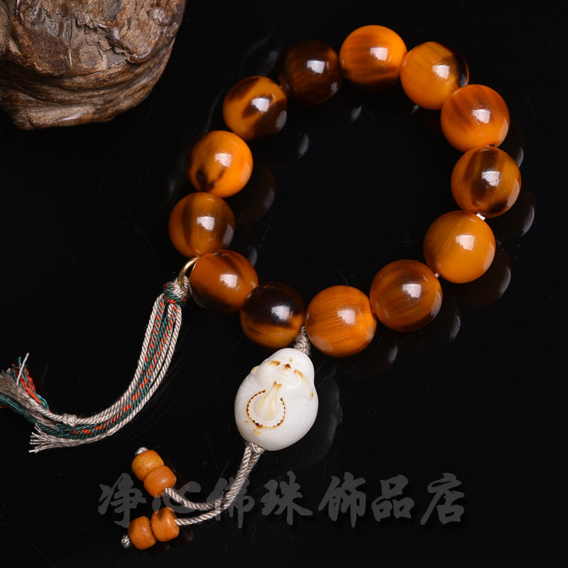 EverestArtstudios Yak Horn Round Bead Antler Accent Bracelet