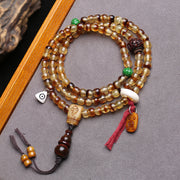 Natural Golden Armor 108 Buddha Beads, Turtle Barrel Bead Plate Play Beaded Old Bone Tee Diamond Bodhi Horn Accessories