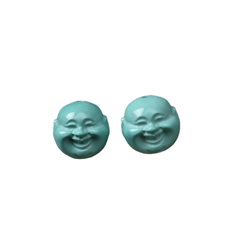 EverestArtstudios Hand-Carved Turquoise Buddha Head Mala Accessory