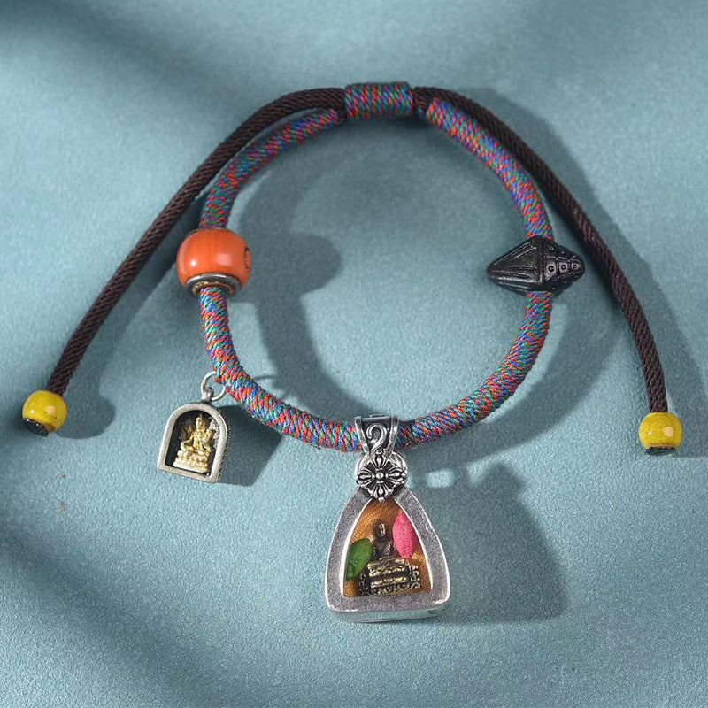 EverestArtstudios Medicine Buddha Ghau Pendant Woven Bracelet