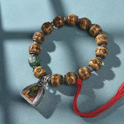 EverestArtstudios Camel Bone Inlaid Barrel Bead Ghau Charm Bracelet