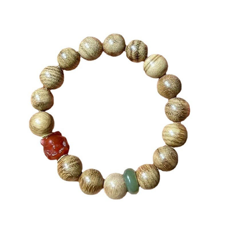 EverestArtstudios Agarwood Nanhong Agate PiXiu Accent Bracelet