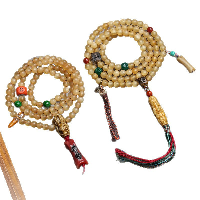 108 Buddha beads in natural Tibetan areas, multi-circle bracelet feeder, agate return bone accessories, Wenwan neck hanging jewelry.