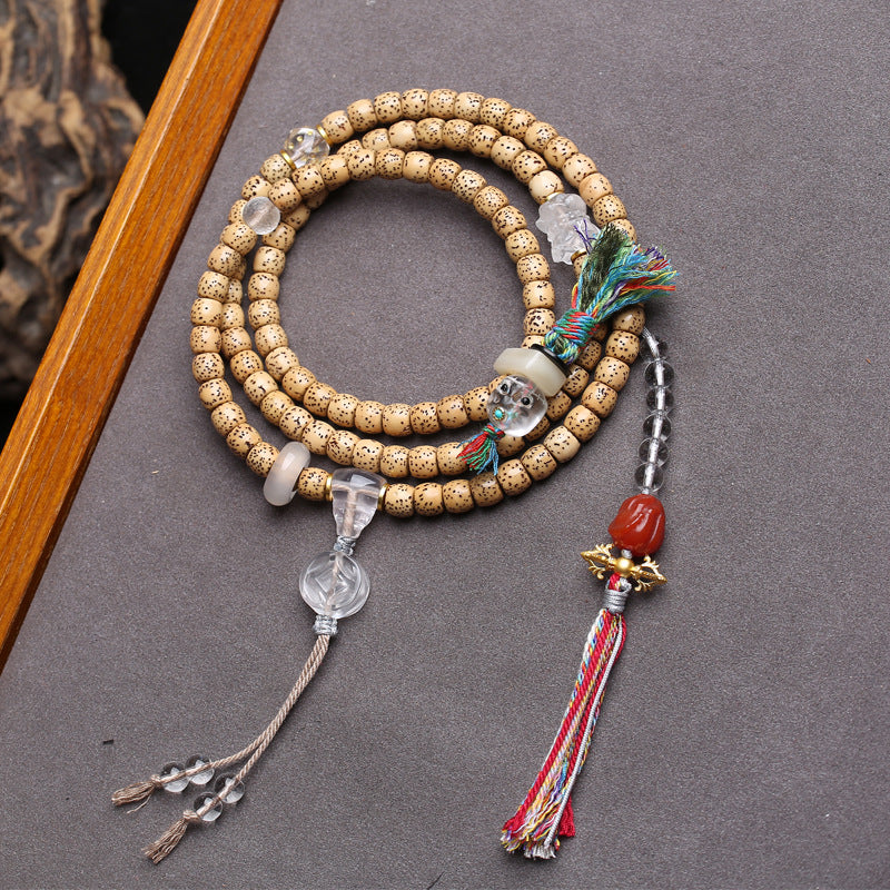 Natural Hainan Xingyue Bodhi Son 108 Buddha Beads, Rosary Beads, Bucket Beads, Tibetan Wenwan Multi-circle Bracelet, Play Beads