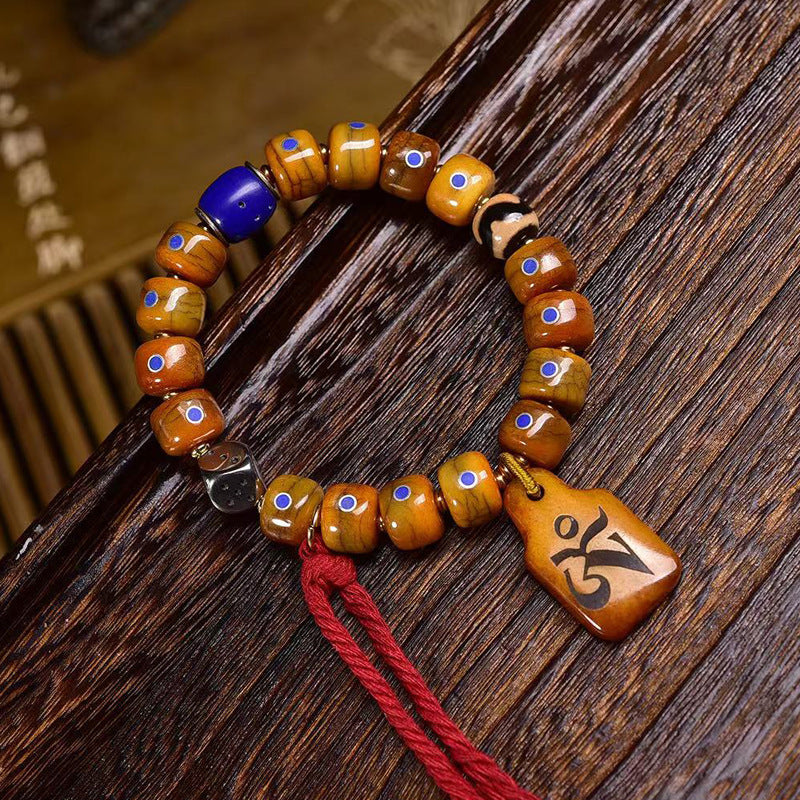 EverestArtstudios Bone Lapis Inlay Agate Accent Bracelet