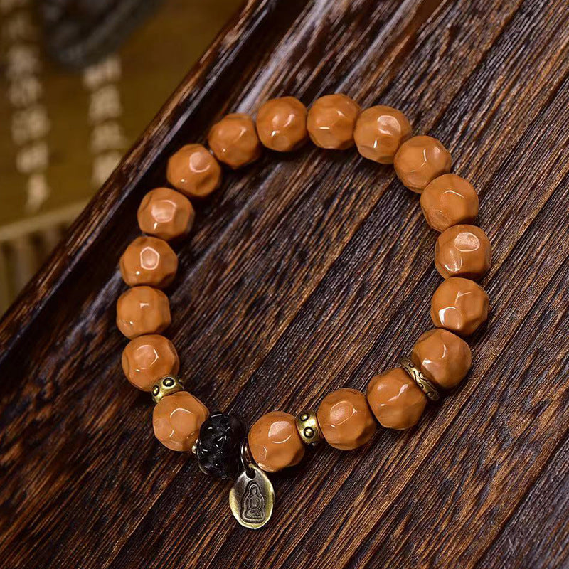 EverestArtstudios Monkey Head Bodhi Seed Agate Accent Bracelet