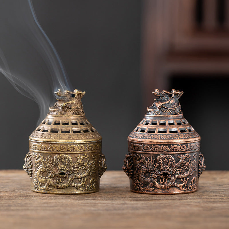 Longteng prosperous incense burner Zen ornament small auspicious cloud disc incense burner household indoor aromatherapy burner hollow type