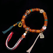 EverestArtstudios Camel Bone Tassel Cord Bracelet