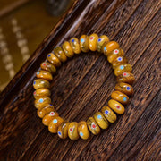 EverestArtstudios Yak Bone Inlaid Disc Bead Bracelet