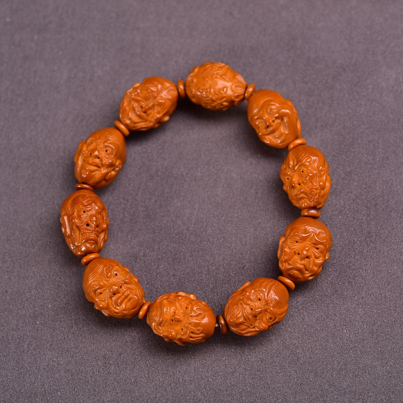 EverestArtstudios Carved Olive Pit Auspicious Motif Bracelet Collection