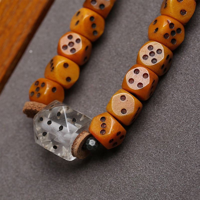 Tibetan return bone carving dice 108 Buddha beads multi-ring bracelet yak bone clip material, camel bone accessories